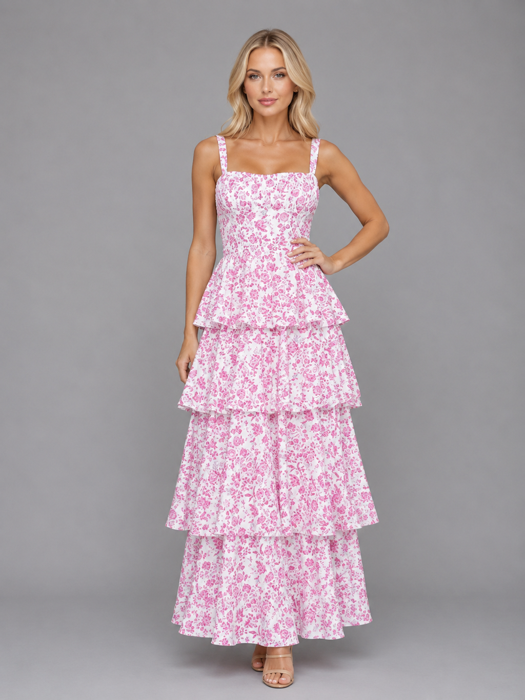 Floral Tiered Women's Maxi Dress