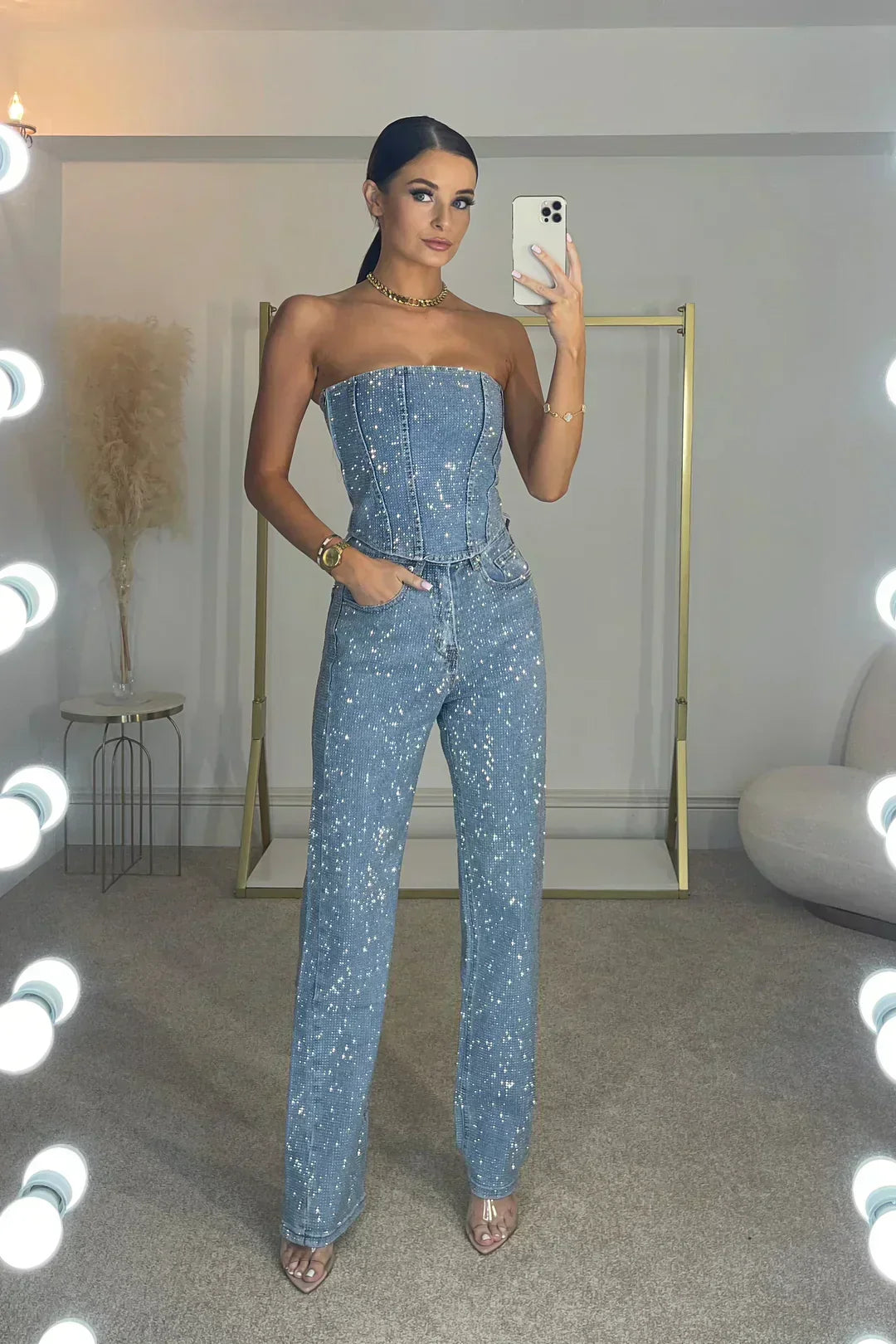 Starlight Strapless Sequin Women's Jumpsuit