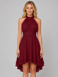 Halter Neck Chiffon Women's Wedding Guest Dress