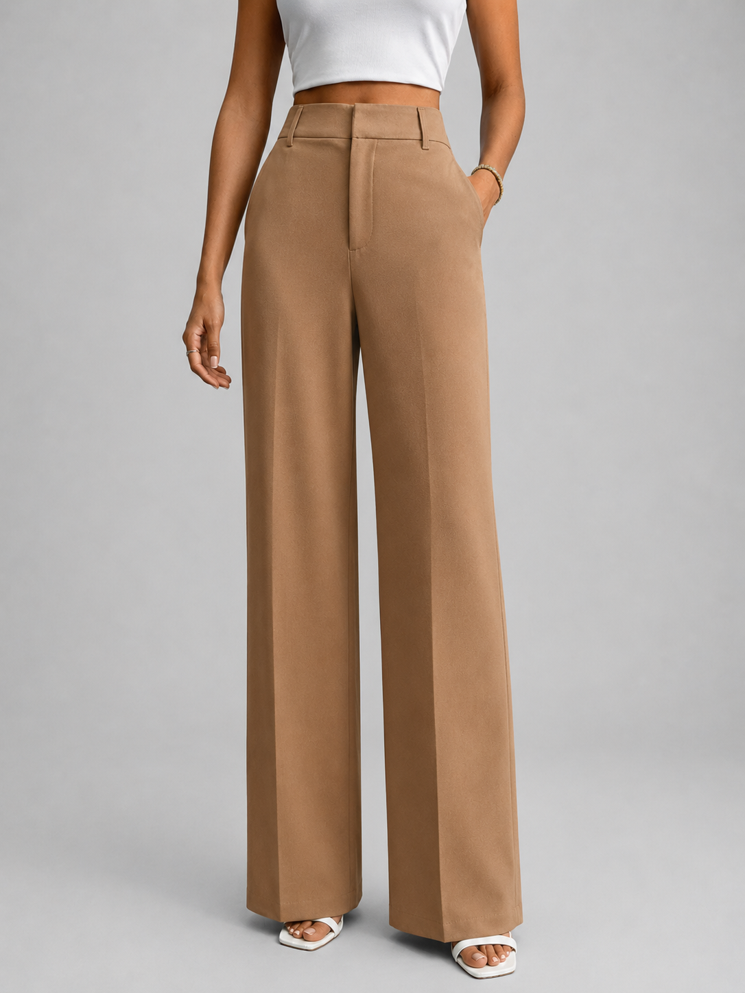 High Waisted Wide-Leg Women's Trousers