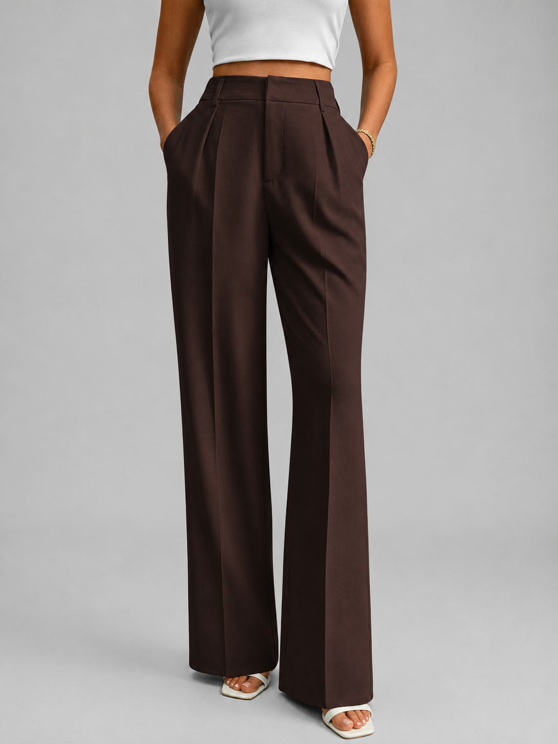 High Waisted Wide-Leg Women's Trousers
