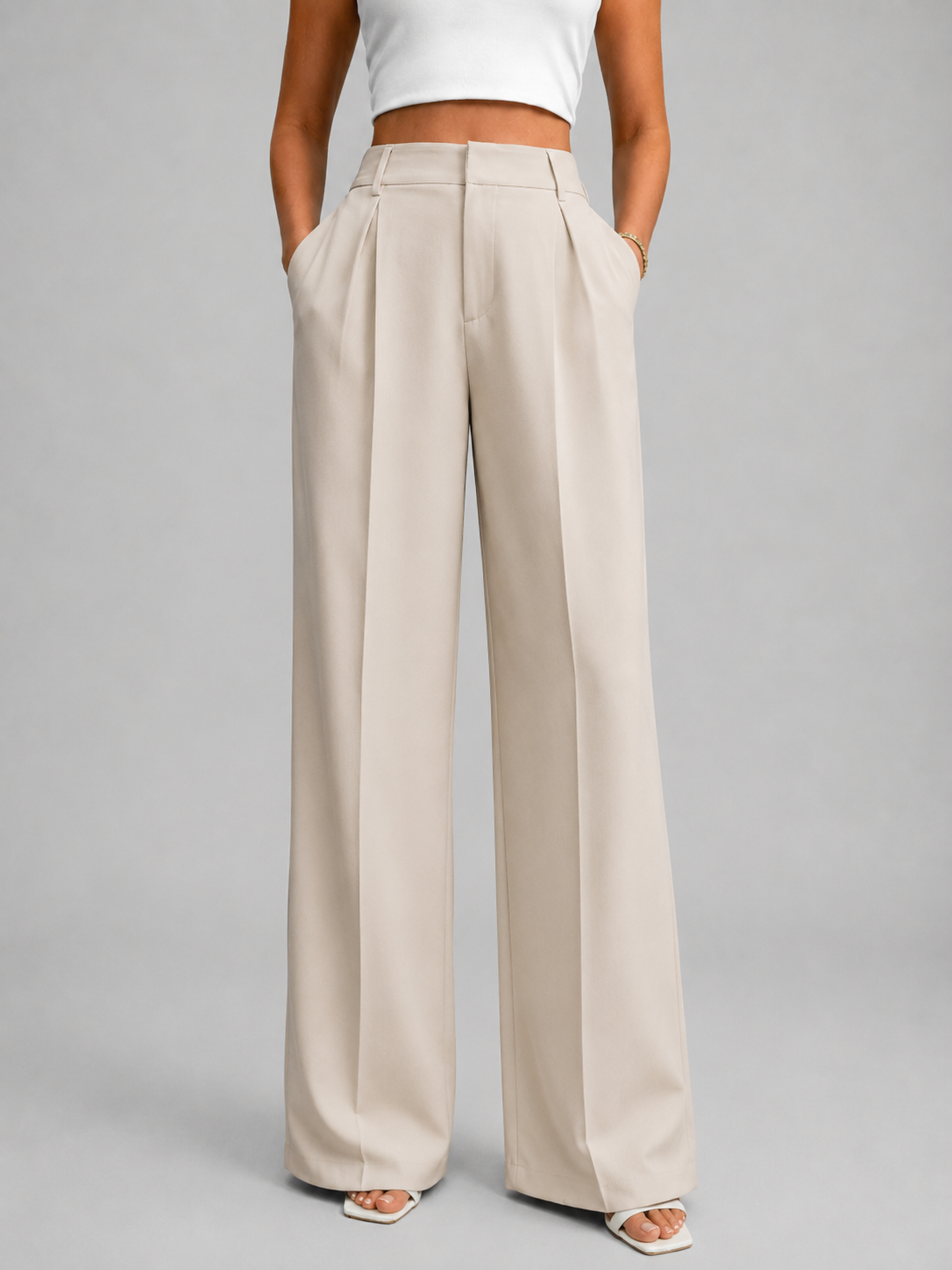 High Waisted Wide-Leg Women's Trousers