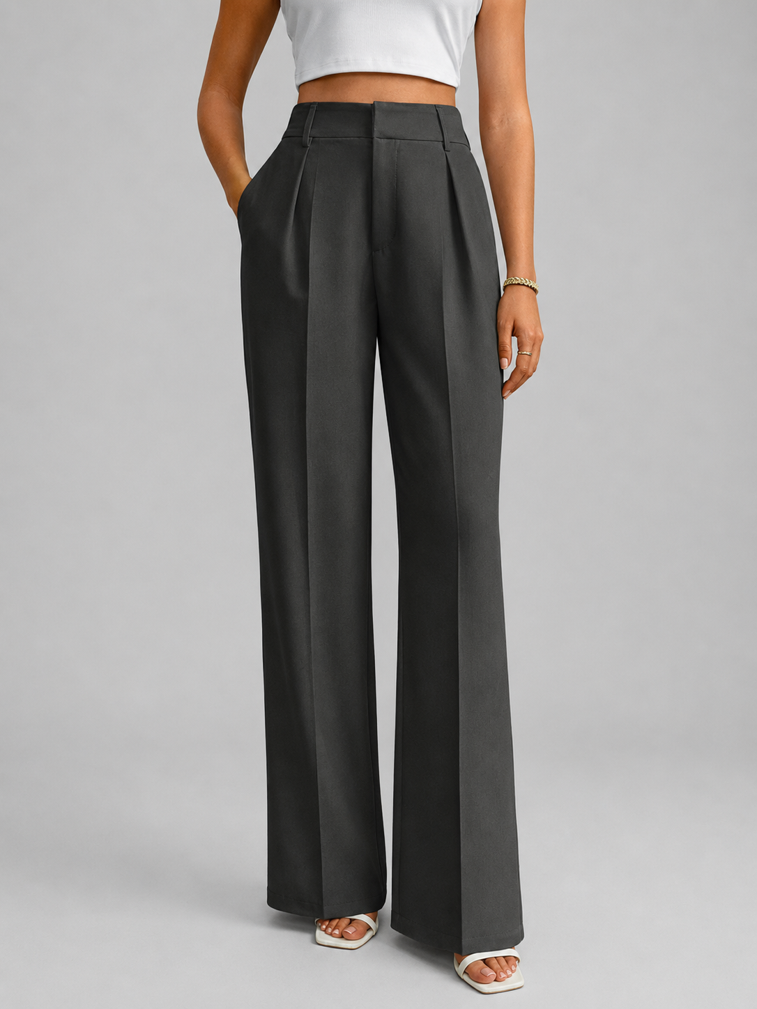 High Waisted Wide-Leg Women's Trousers