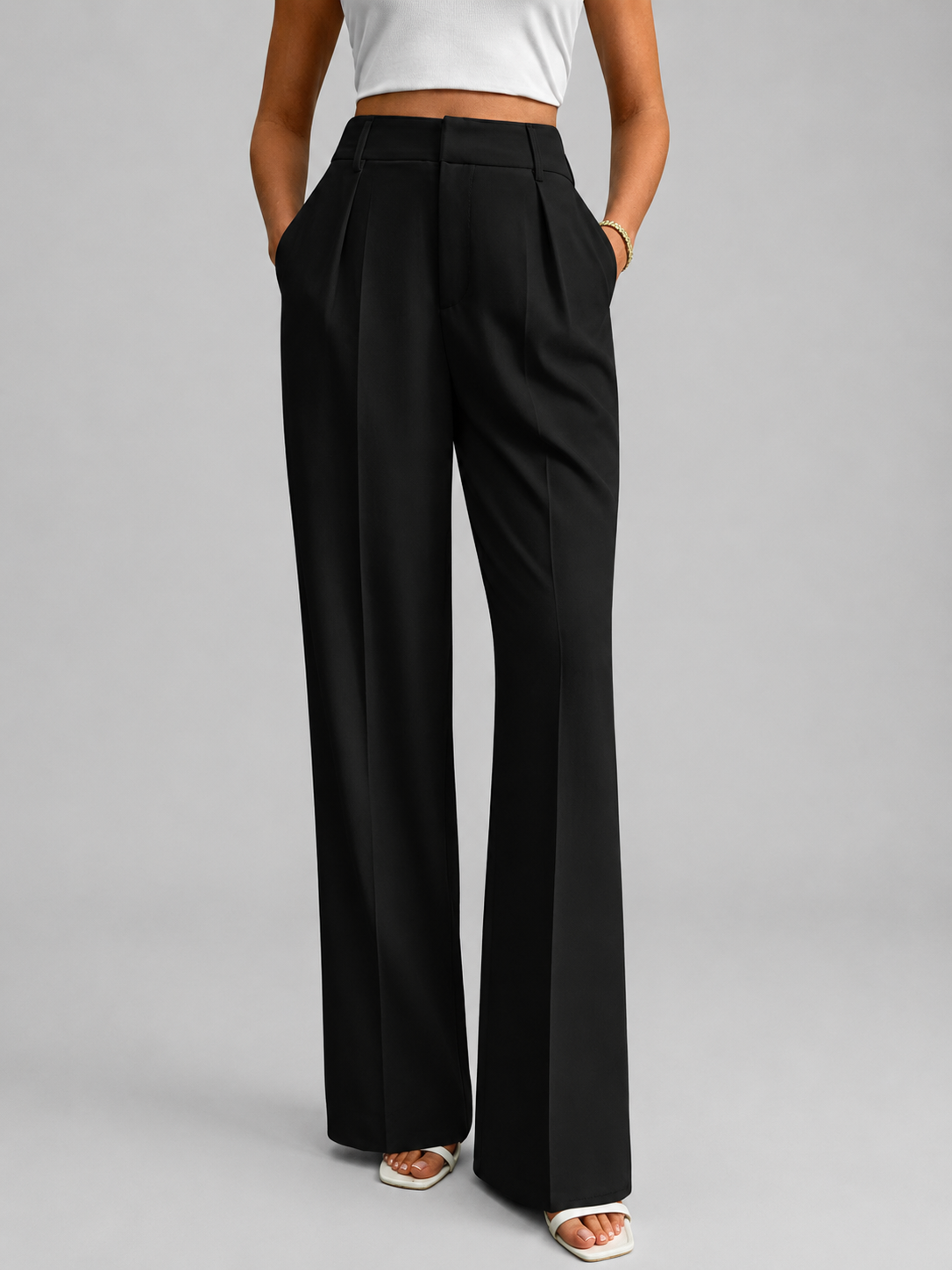 High Waisted Wide-Leg Women's Trousers