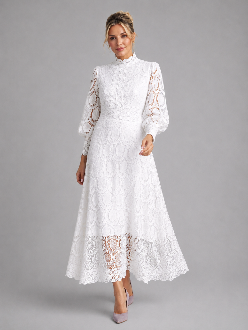Lace Midi Women's Dress