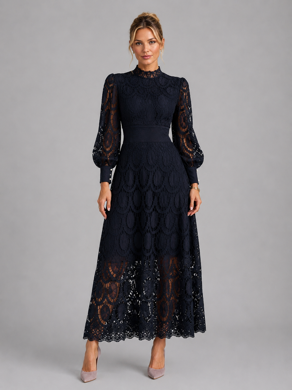 Lace Midi Women's Dress