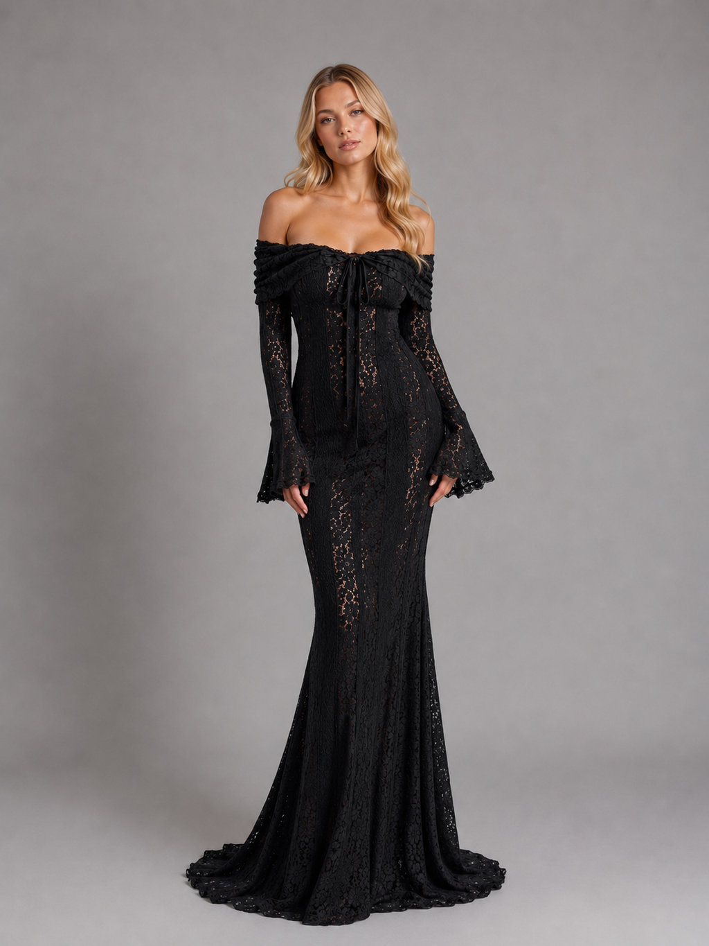 Lace Cutout Women's Maxi Dress