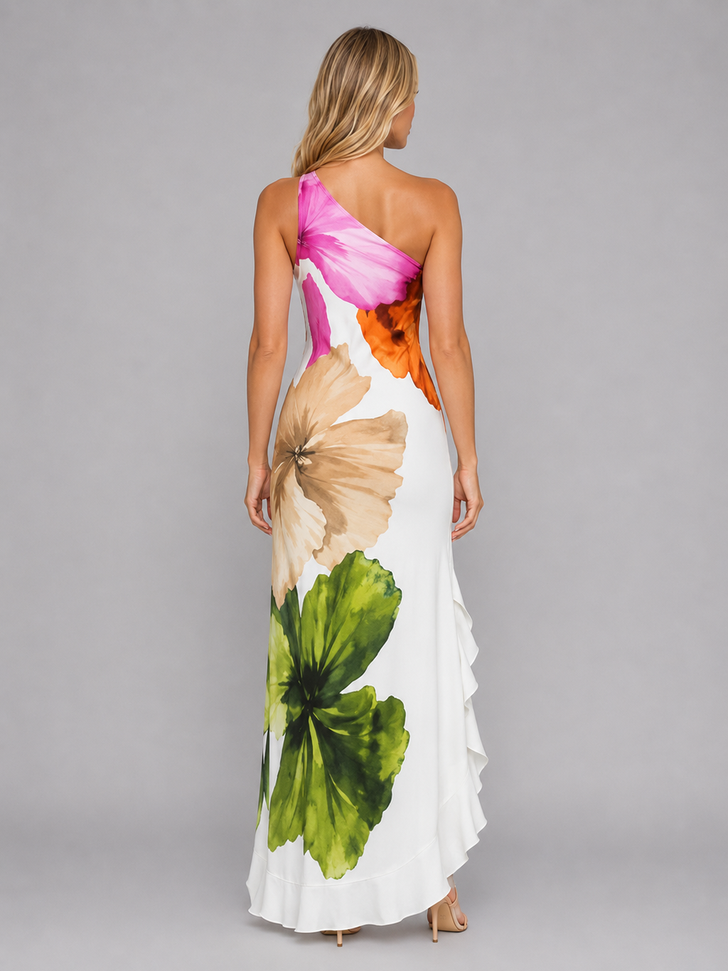 One-Shoulder Floral Women's Maxi Dress