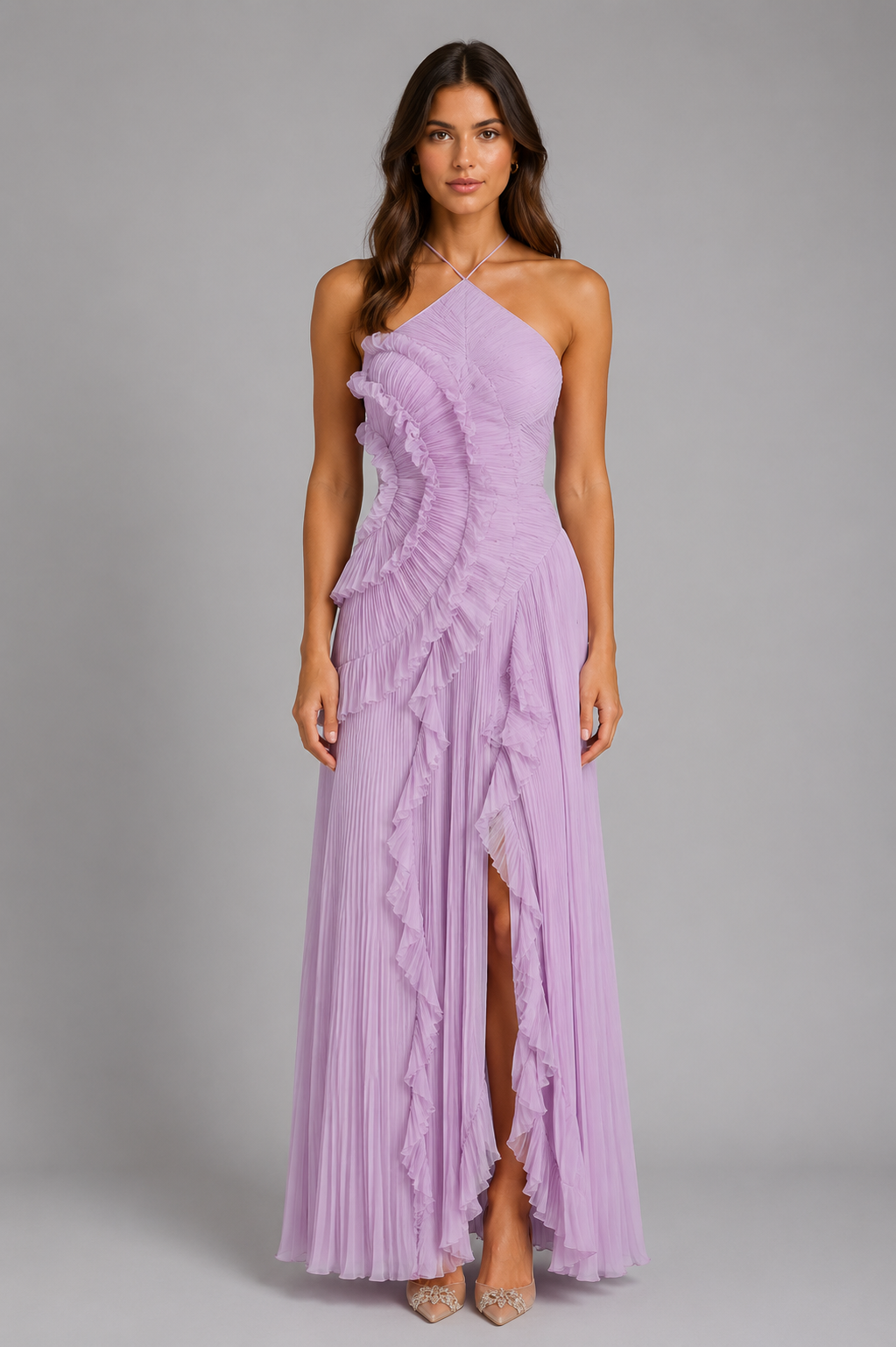 Cordelia Pleated Halter Women's Dress