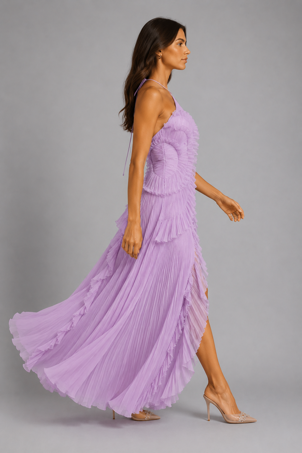 Cordelia Pleated Halter Women's Dress