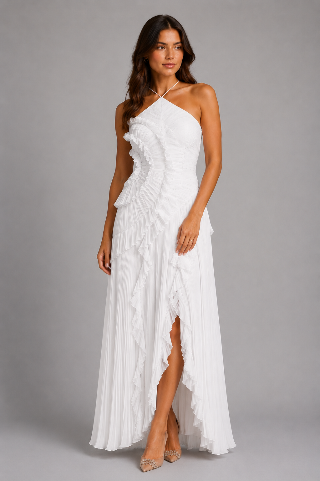 Cordelia Pleated Halter Women's Dress