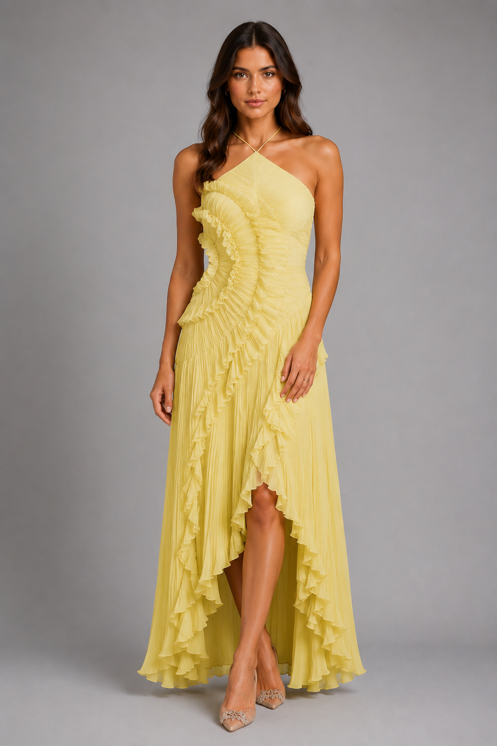 Cordelia Pleated Halter Women's Dress