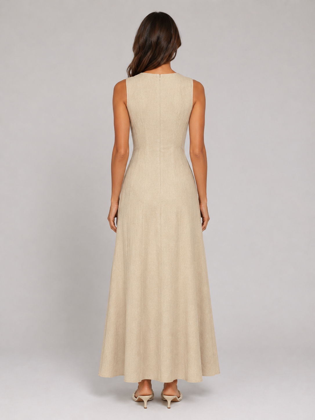 Ruched Sleeveless A-Line Women's Maxi Dress