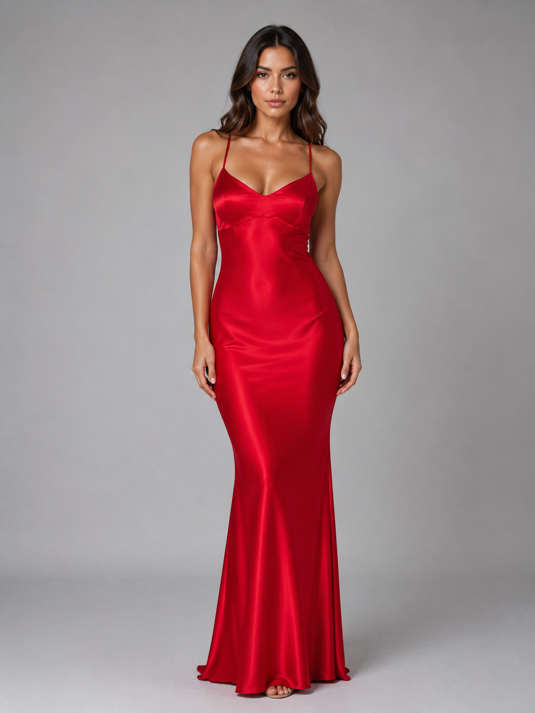 Satin Feel Sculpted Fit Women's Maxi Dress