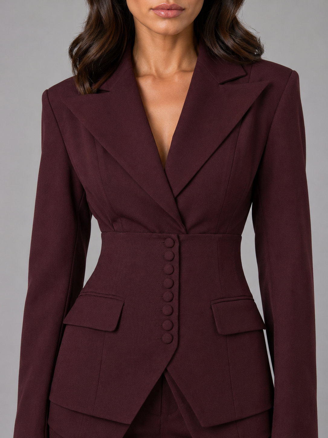 Tailored Cinched Waist Women's Pants Set