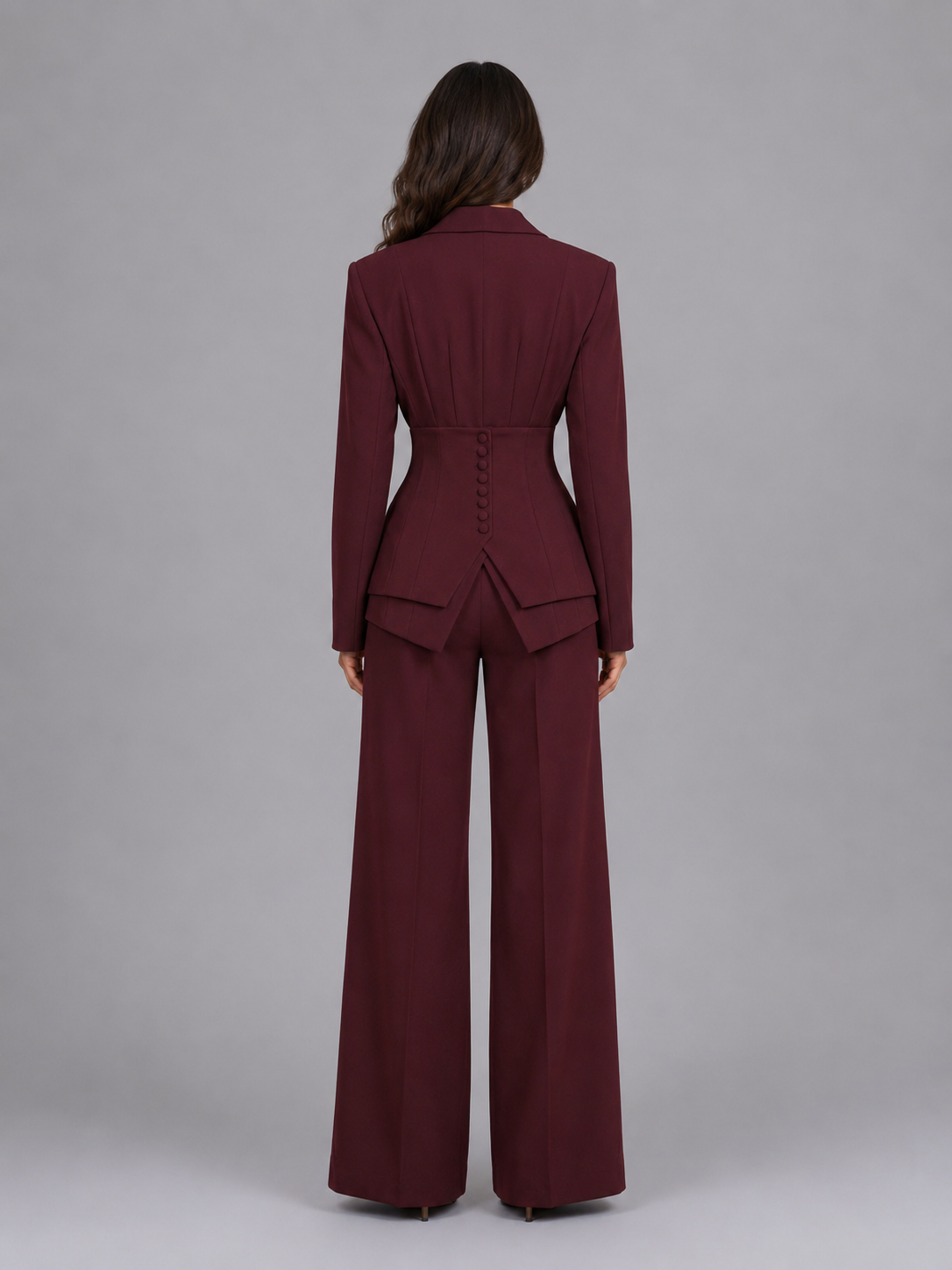 Tailored Cinched Waist Women's Pants Set