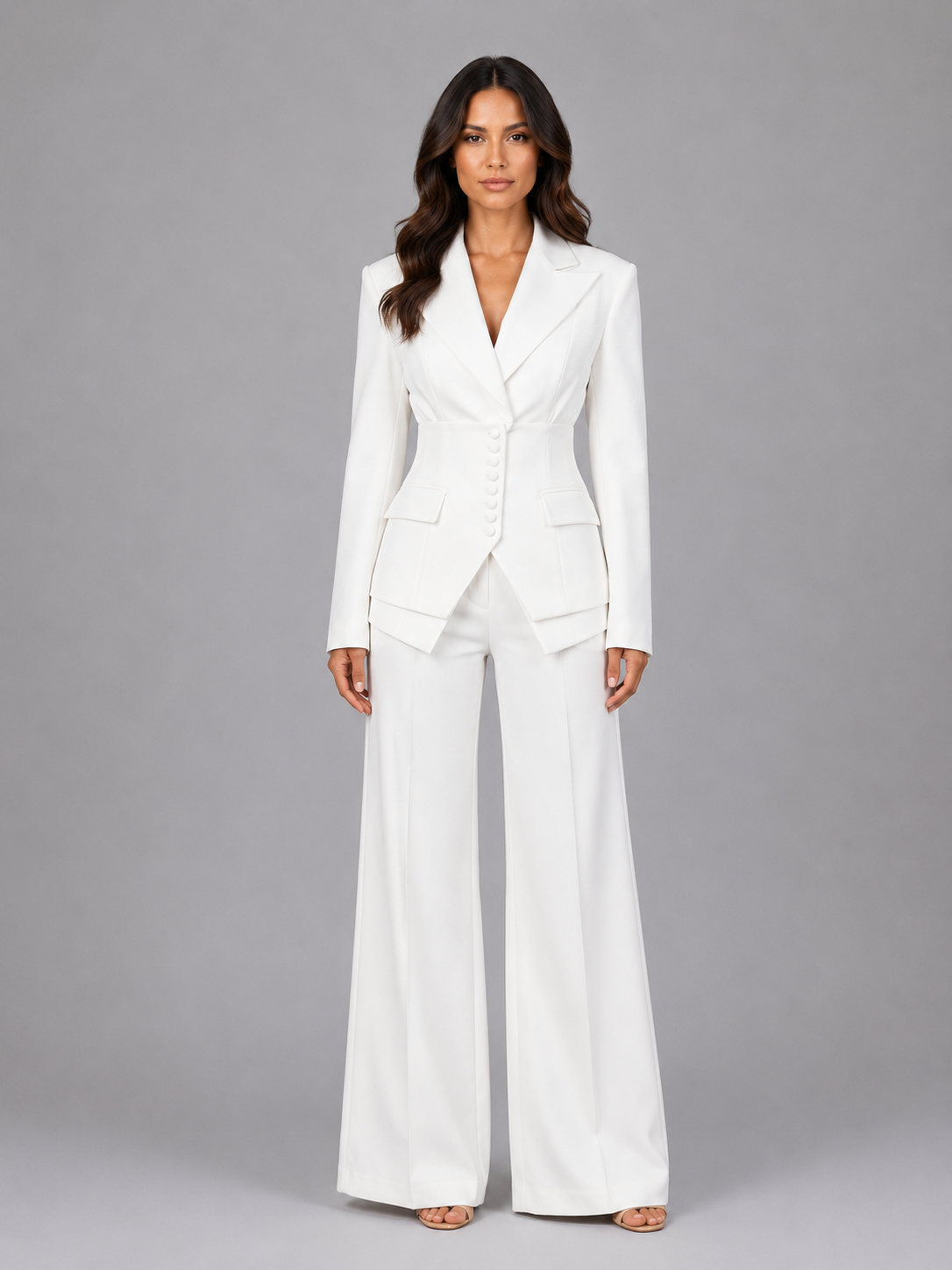 Tailored Cinched Waist Women's Pants Set