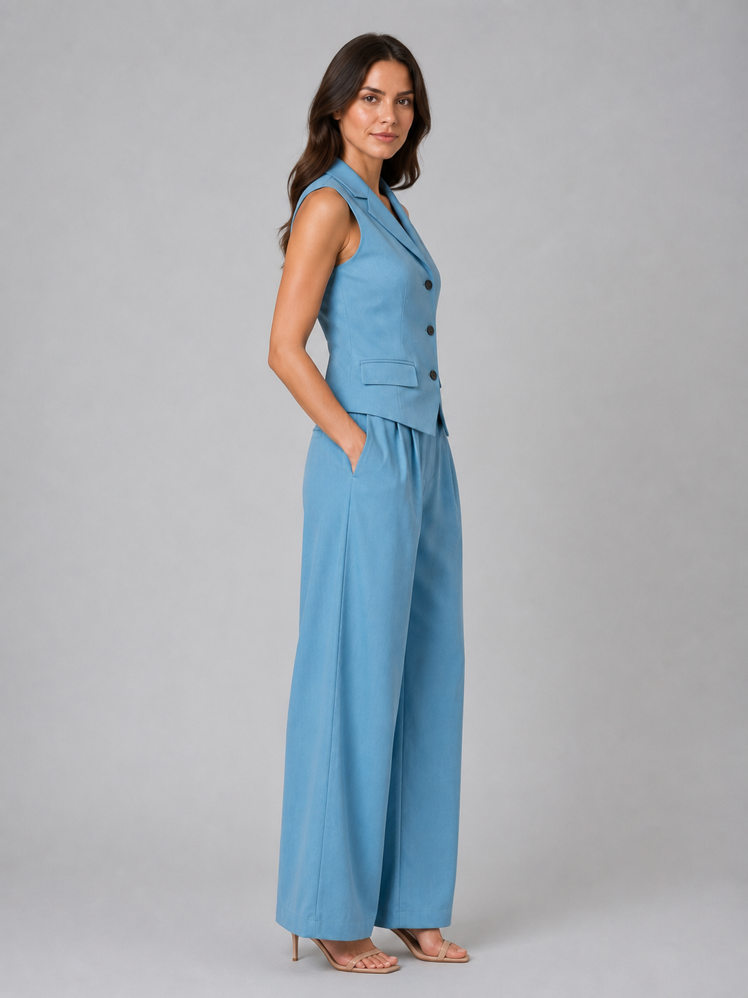 Tailored Waistcoat & Wide Leg Women's Co-Ord Set