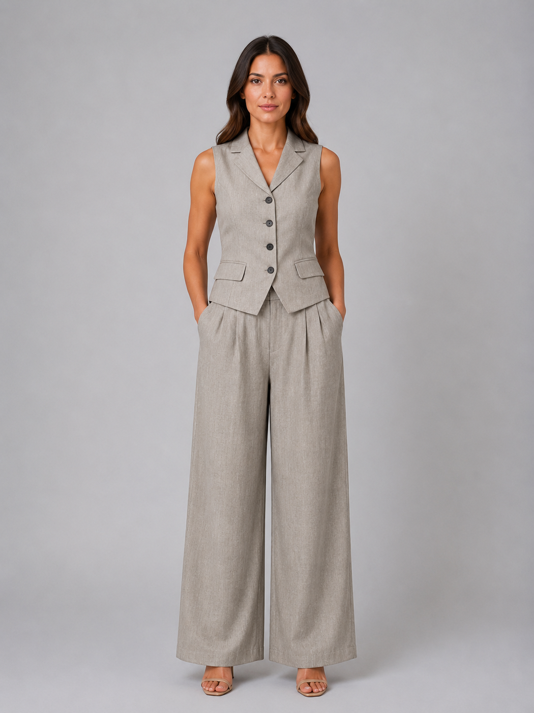 Tailored Waistcoat & Wide Leg Women's Co-Ord Set