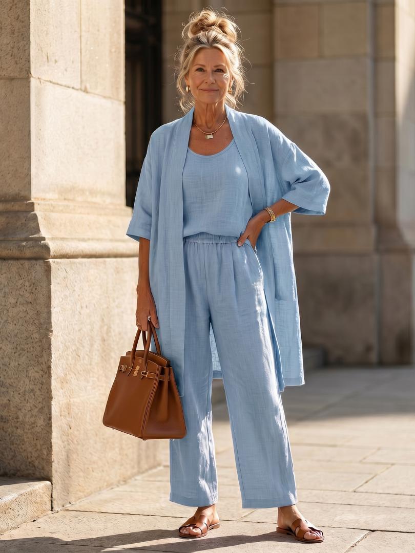 Solene Linen Women's Matching Set
