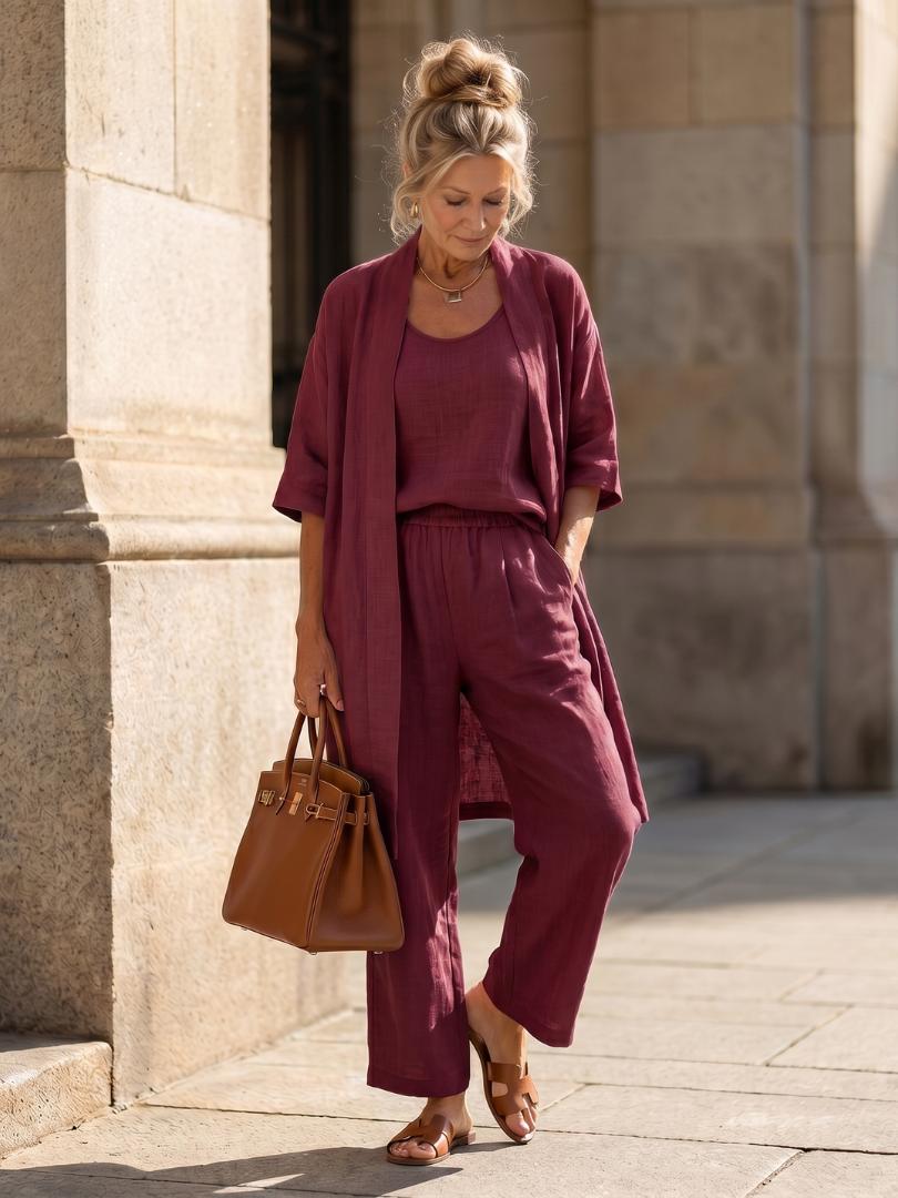 Solene Linen Women's Matching Set