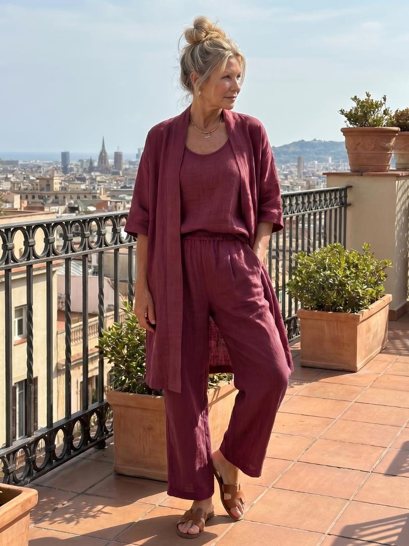 Solene Linen Women's Matching Set