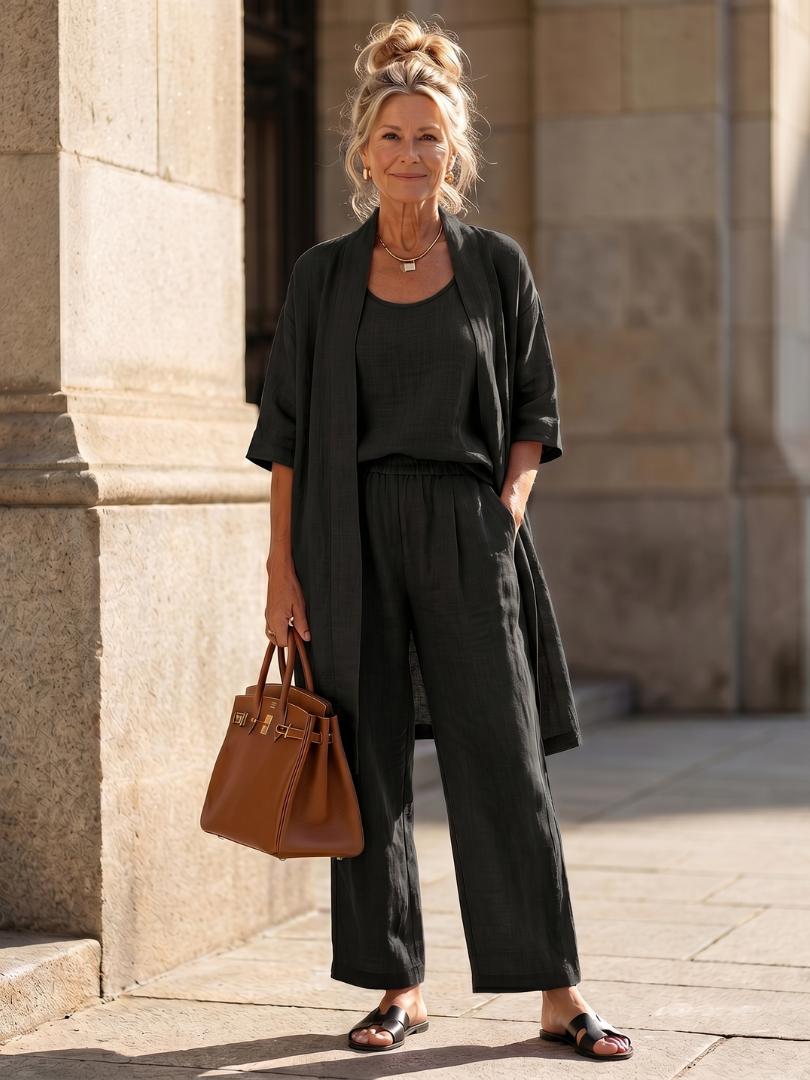 Solene Linen Women's Matching Set
