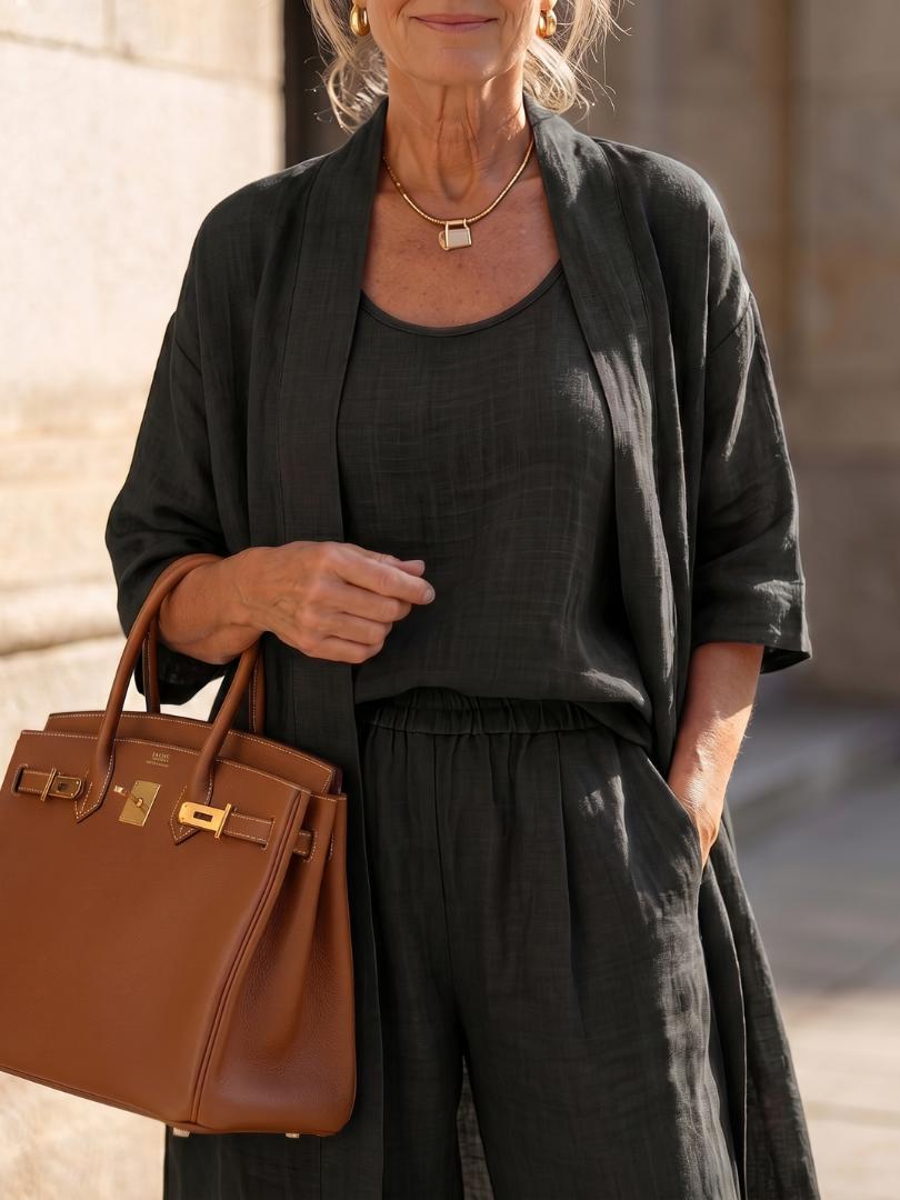 Solene Linen Women's Matching Set