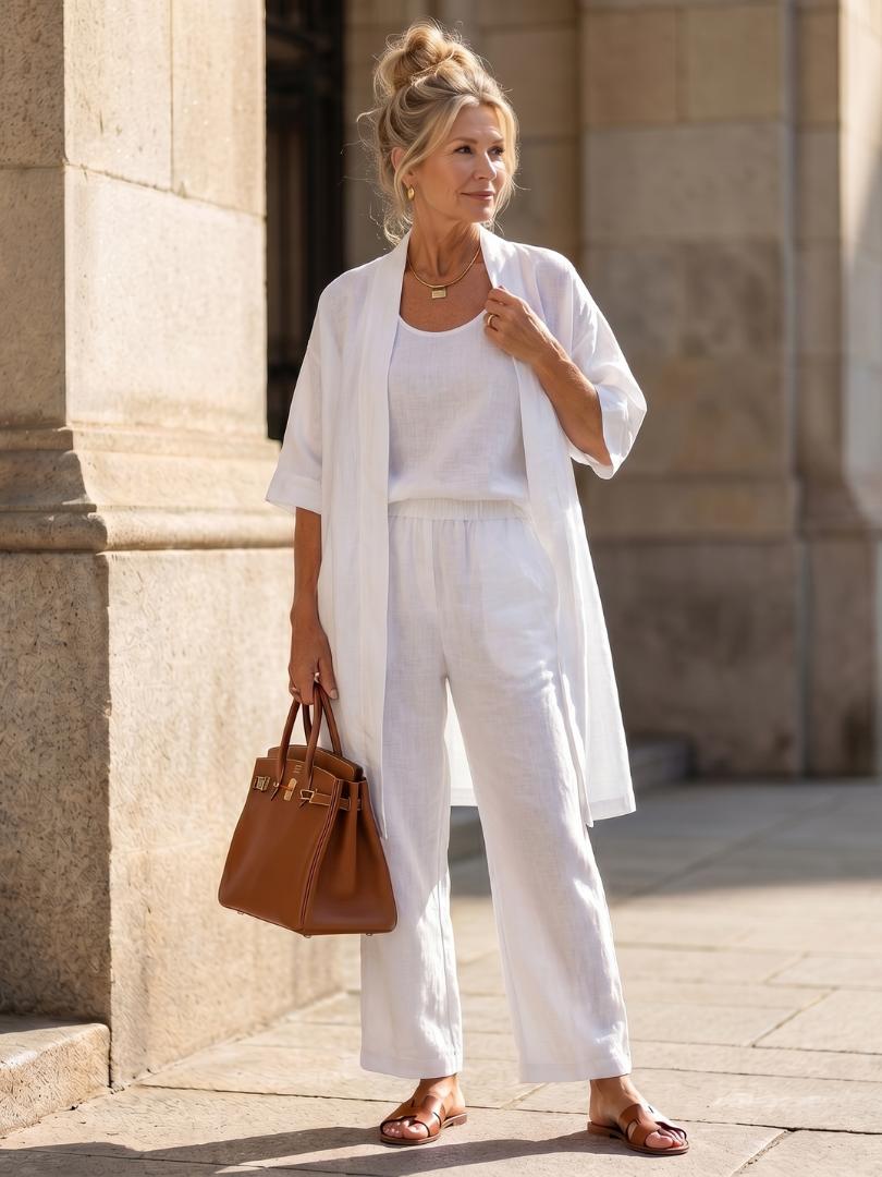 Solene Linen Women's Matching Set