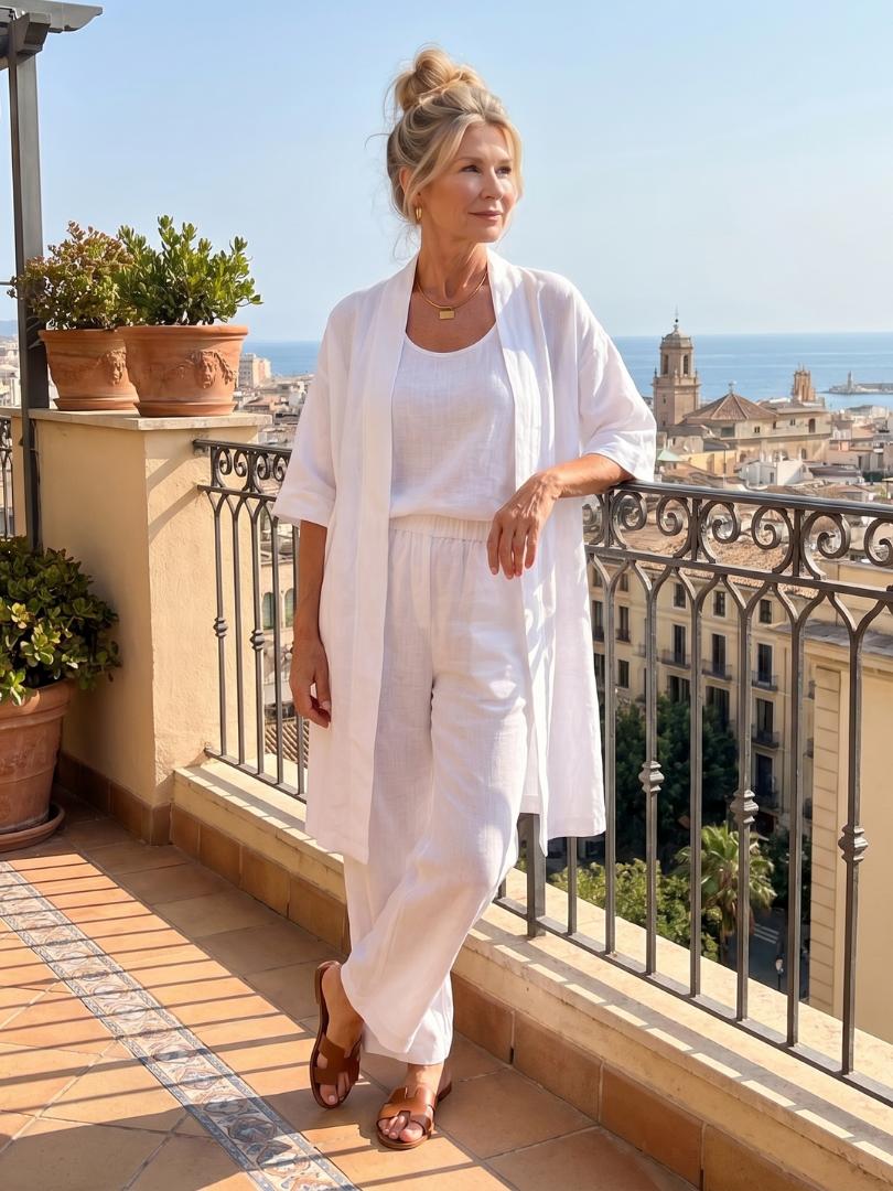 Solene Linen Women's Matching Set