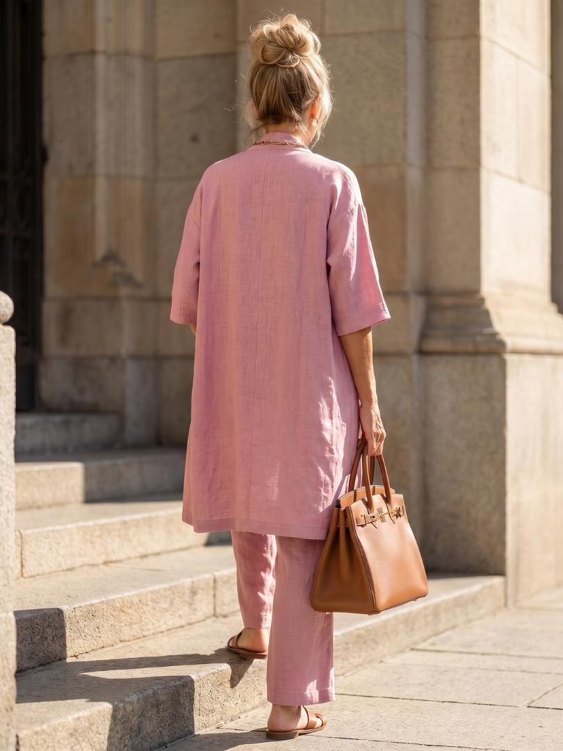 Solene Linen Women's Matching Set