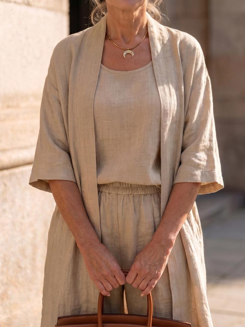 Solene Linen Women's Matching Set