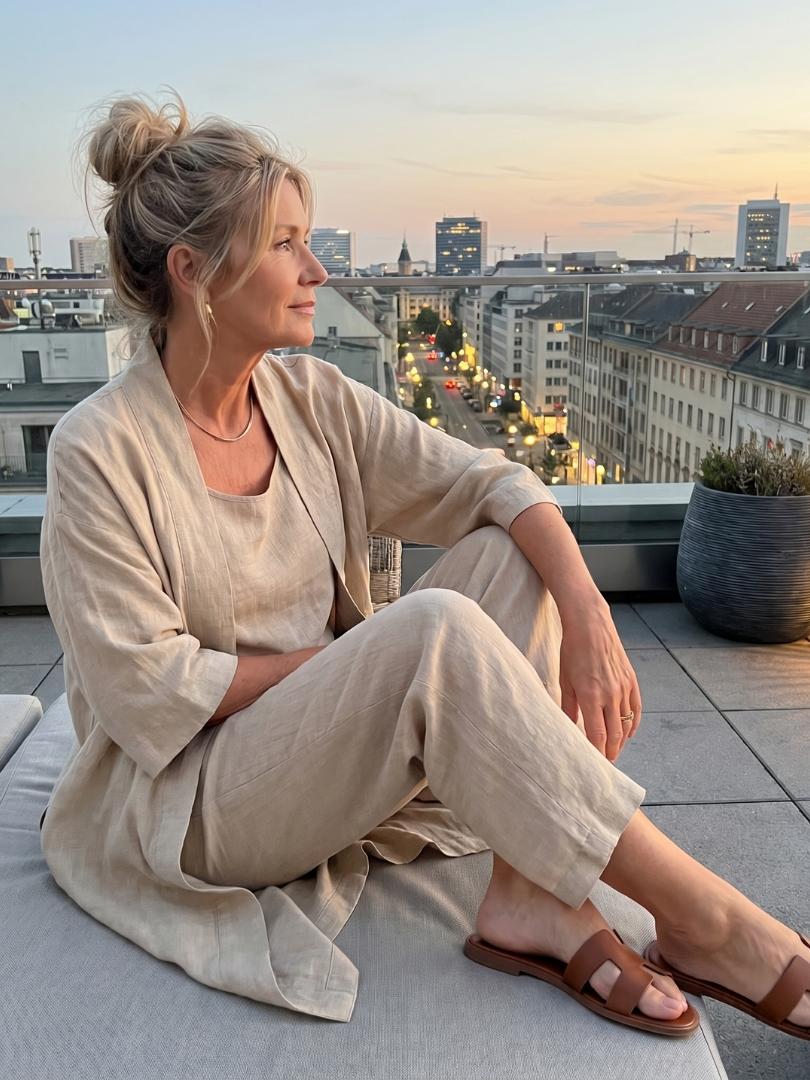Solene Linen Women's Matching Set