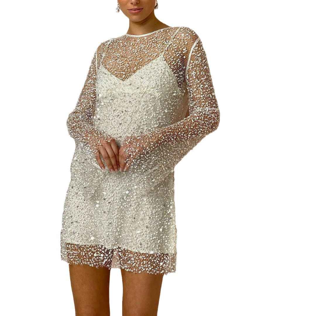 Shimmering and Sophisticated Women's Glitter Party Dress