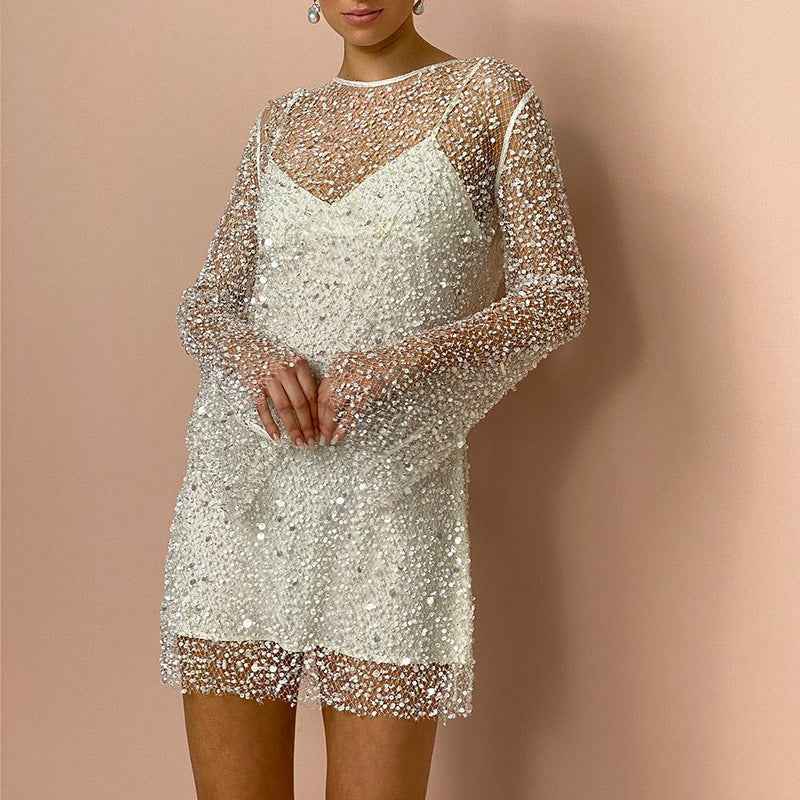 Shimmering and Sophisticated Women's Glitter Party Dress