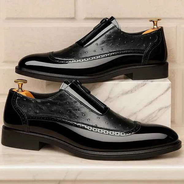 Men's Oxford Ostrich Leather Dress Shoes
