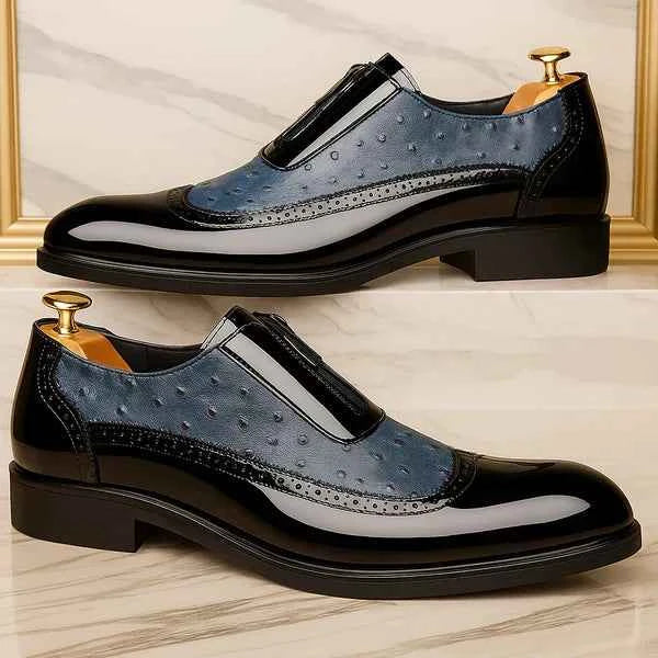 Men's Oxford Ostrich Leather Dress Shoes