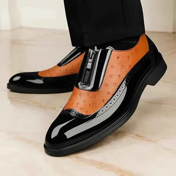Men's Oxford Ostrich Leather Dress Shoes