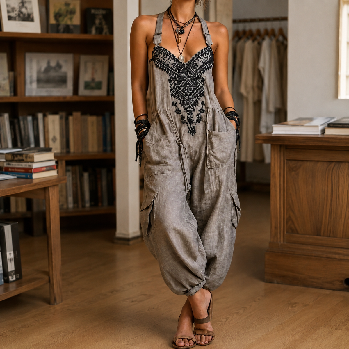 Oliver and Blake Vivienne V-Neck Women's Jumpsuit