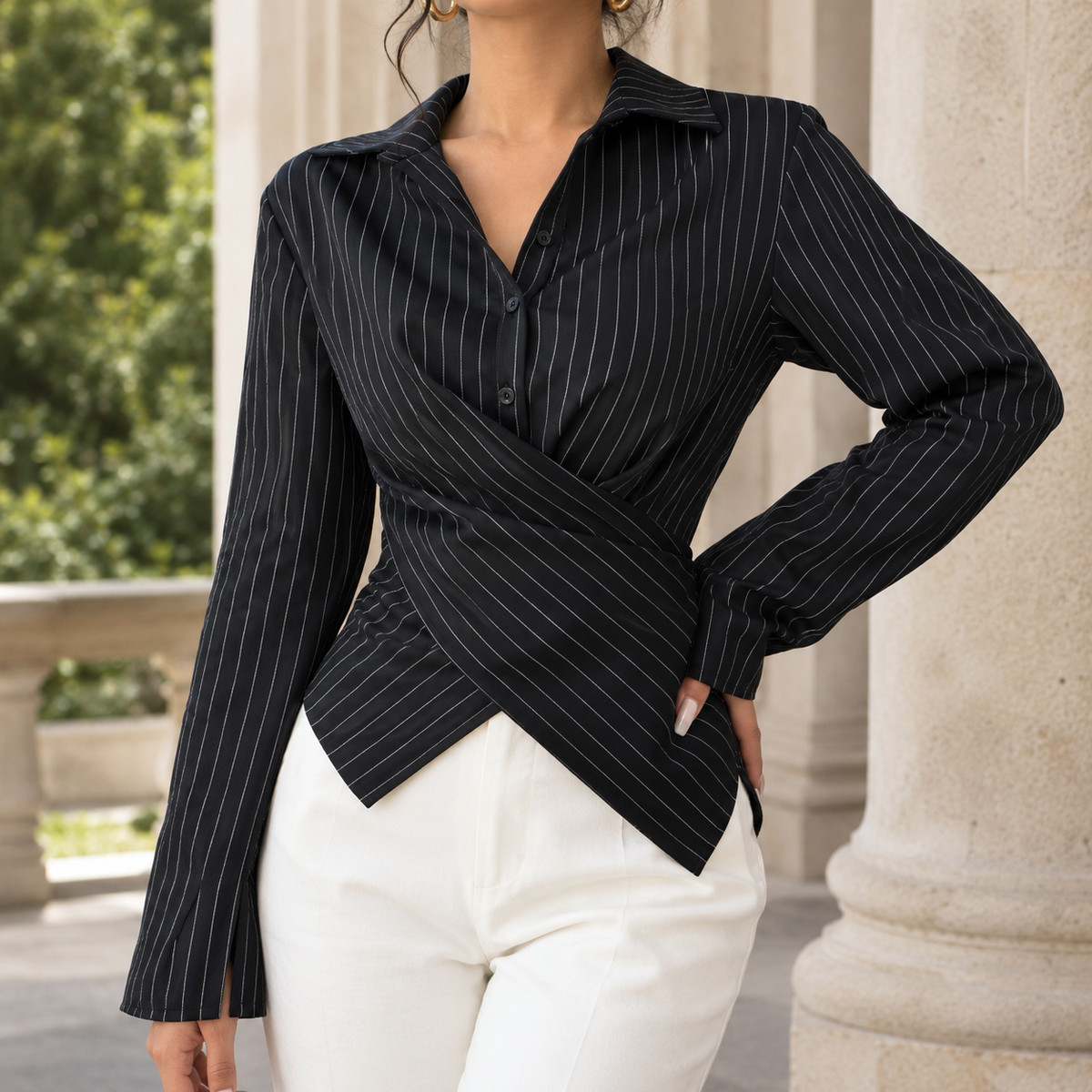 Oliver & Blake Carina-Eve Wrap Women's Shirt