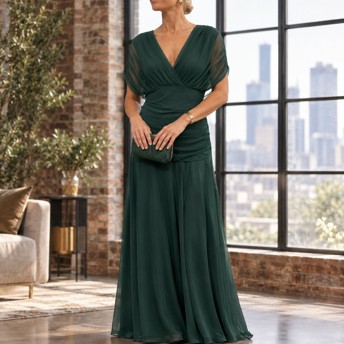 Oliver & Blake Colette-Louise Draped Women's Maxi Dress
