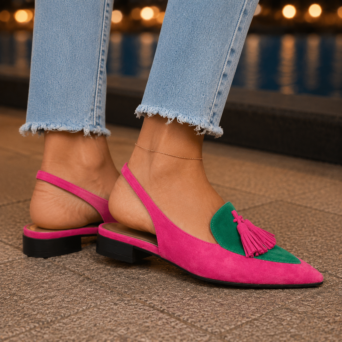 Oliver and Blake Caruso Tassel Slingback Women's Heels