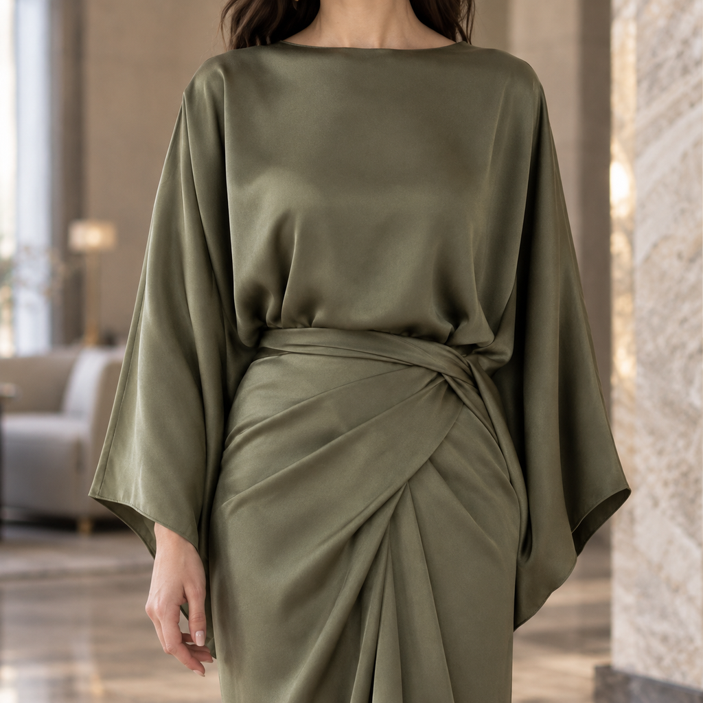 Oliver & Blake Cecily-Pearl Draped Women's Maxi Dress