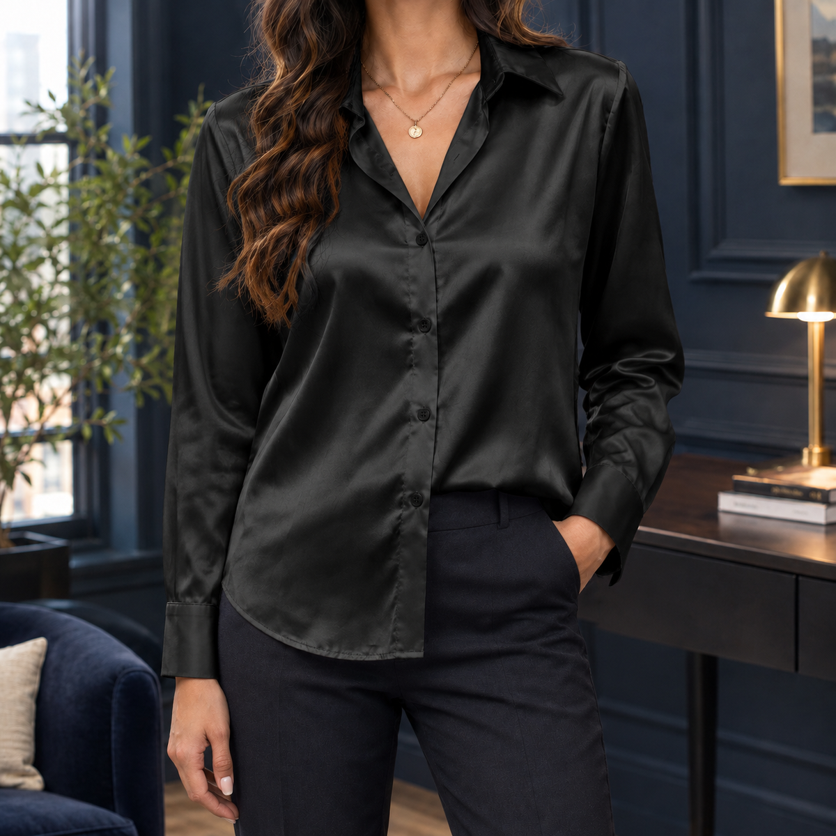 Oliver & Blake Lisandra Satin Women's Shirt