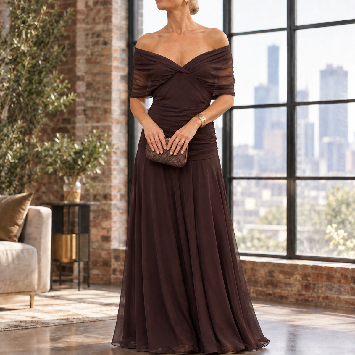 Oliver & Blake Colette-Louise Draped Women's Maxi Dress