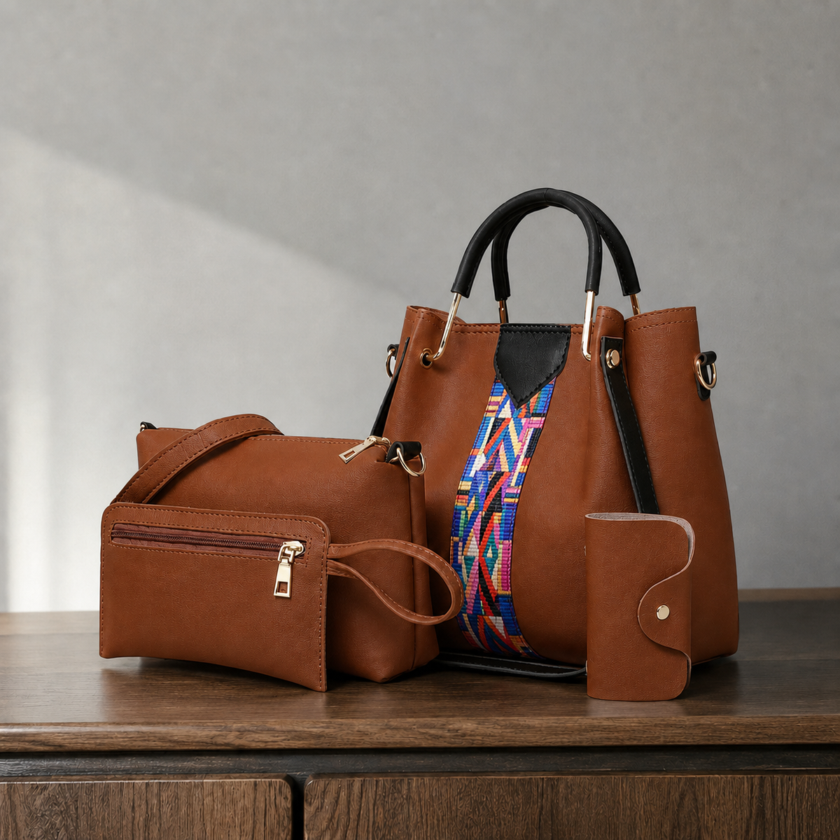 Arcuri Geo Women's Handbag Set