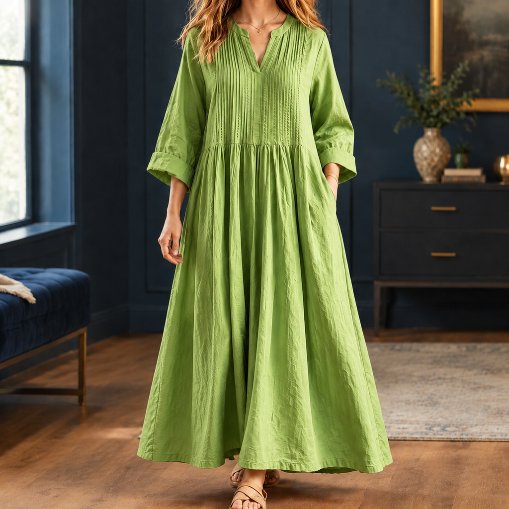 Oliver & Blake Violetta-Jade Pintuck Women's Maxi Dress