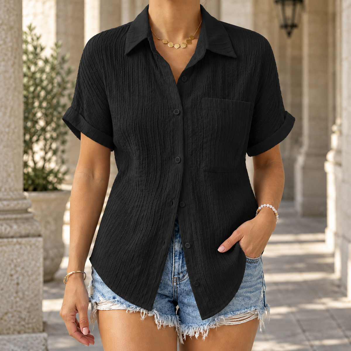 Oliver & Blake Mirabel Textured Women's Shirt