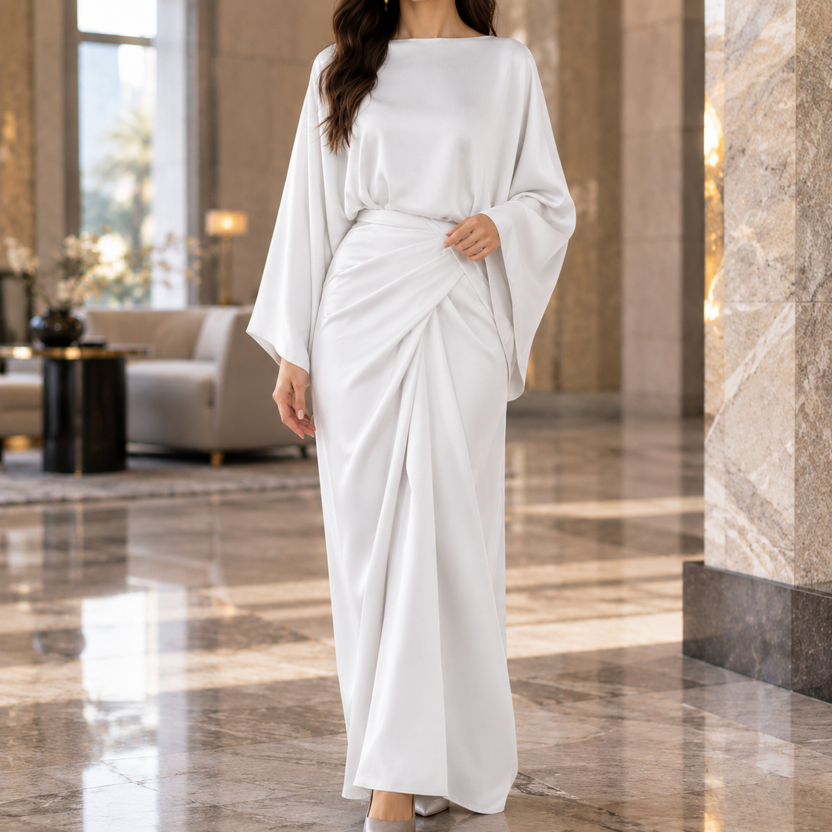 Oliver & Blake Cecily-Pearl Draped Women's Maxi Dress
