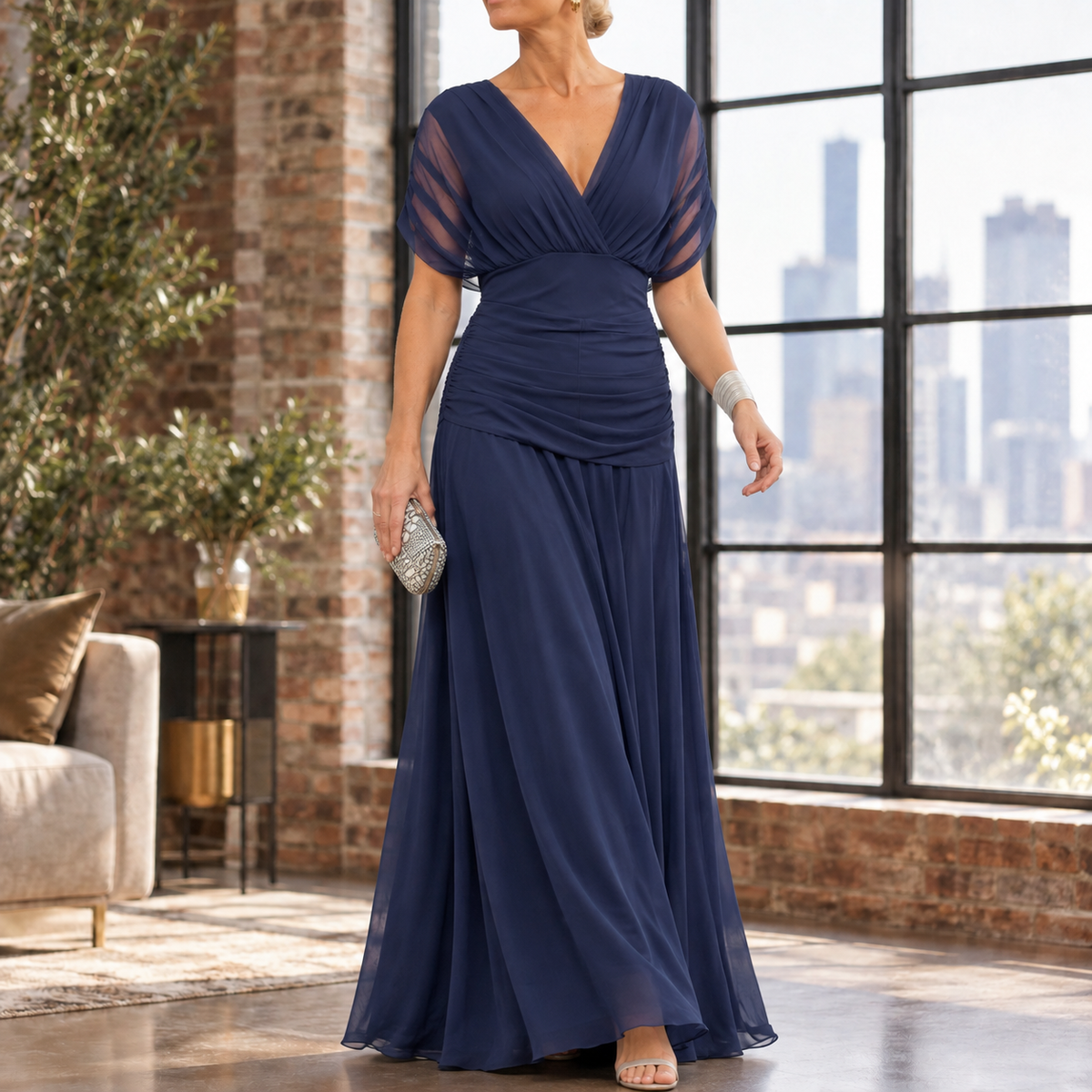Oliver & Blake Colette-Louise Draped Women's Maxi Dress